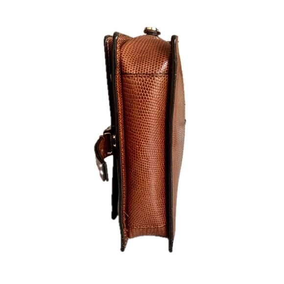 REISS Mini Aubrey Embossed Leather Crossbody Bag Gold Chain & Leather Strap NWOT - Picture 5 of 15